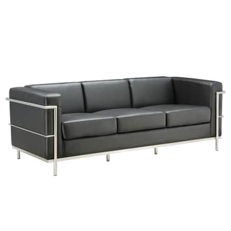 Officesource Madison Collection Sofa with Chrome Exposed Frame OSRL3026PGR
